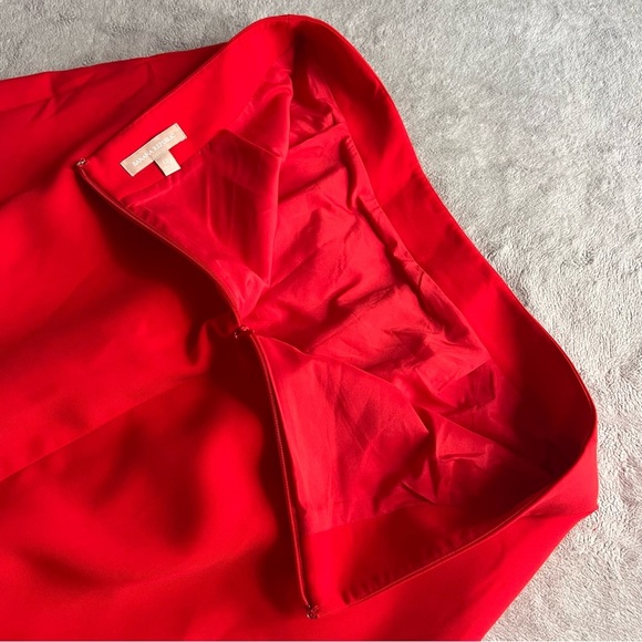 Banana Republic Red A-Line Mini Skirt Pleated Cocktail - Picture 9 of 12